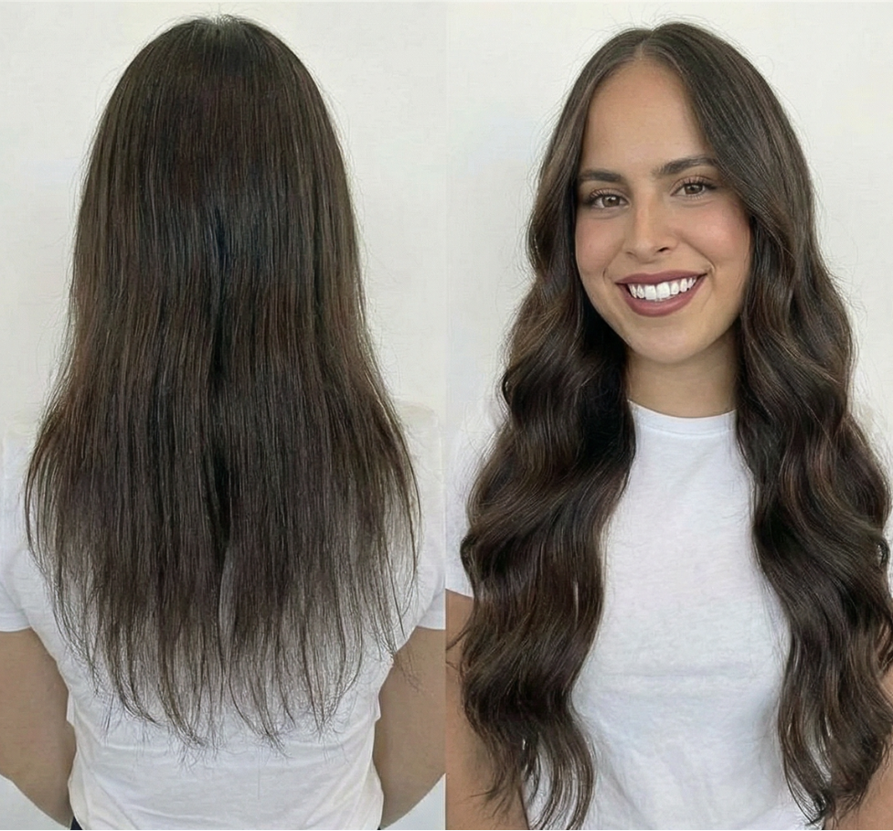 Before and after hair transformation