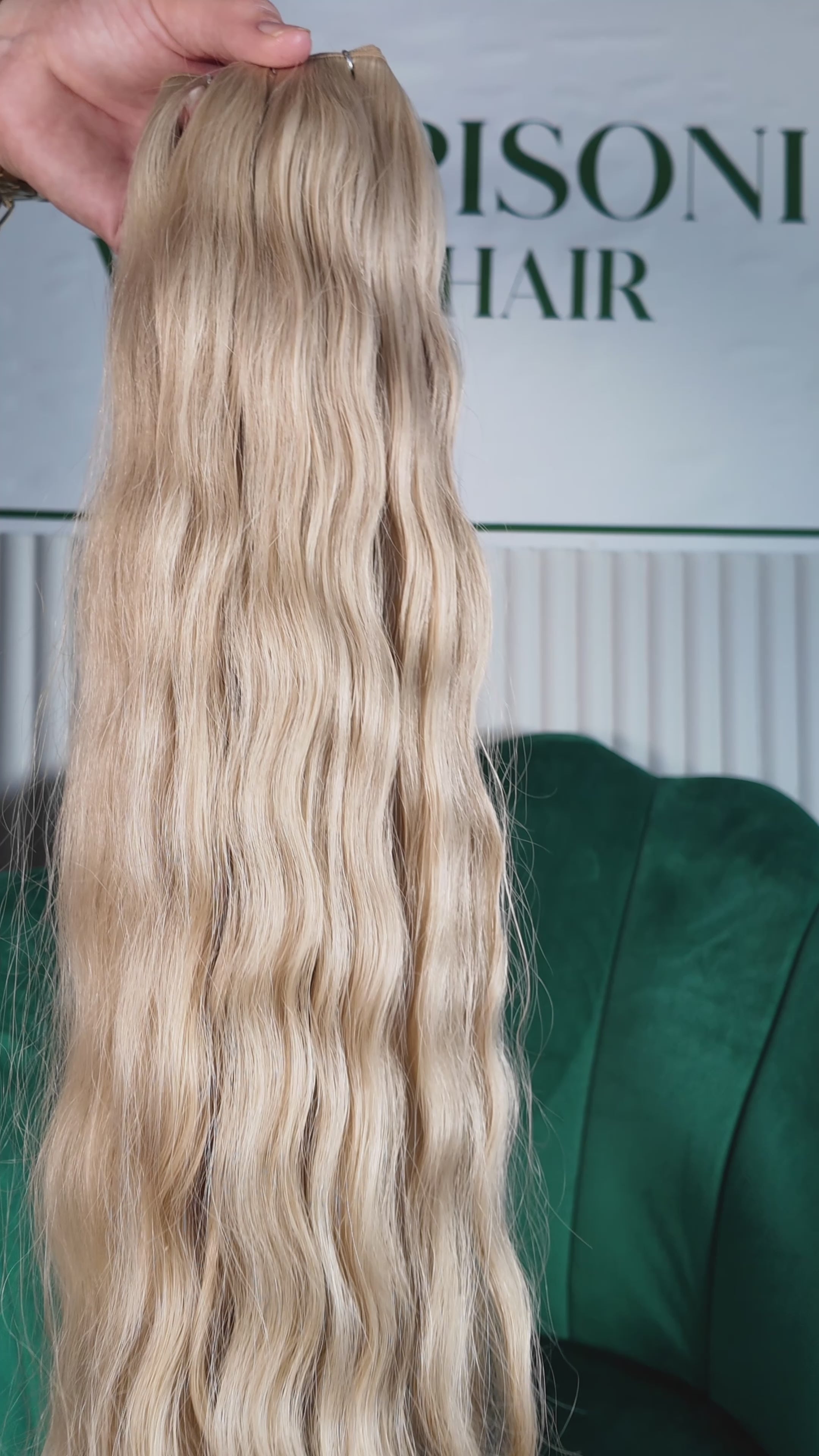 22 inch Russian single donor natural dyed honey ash blonde virgin hair tail
