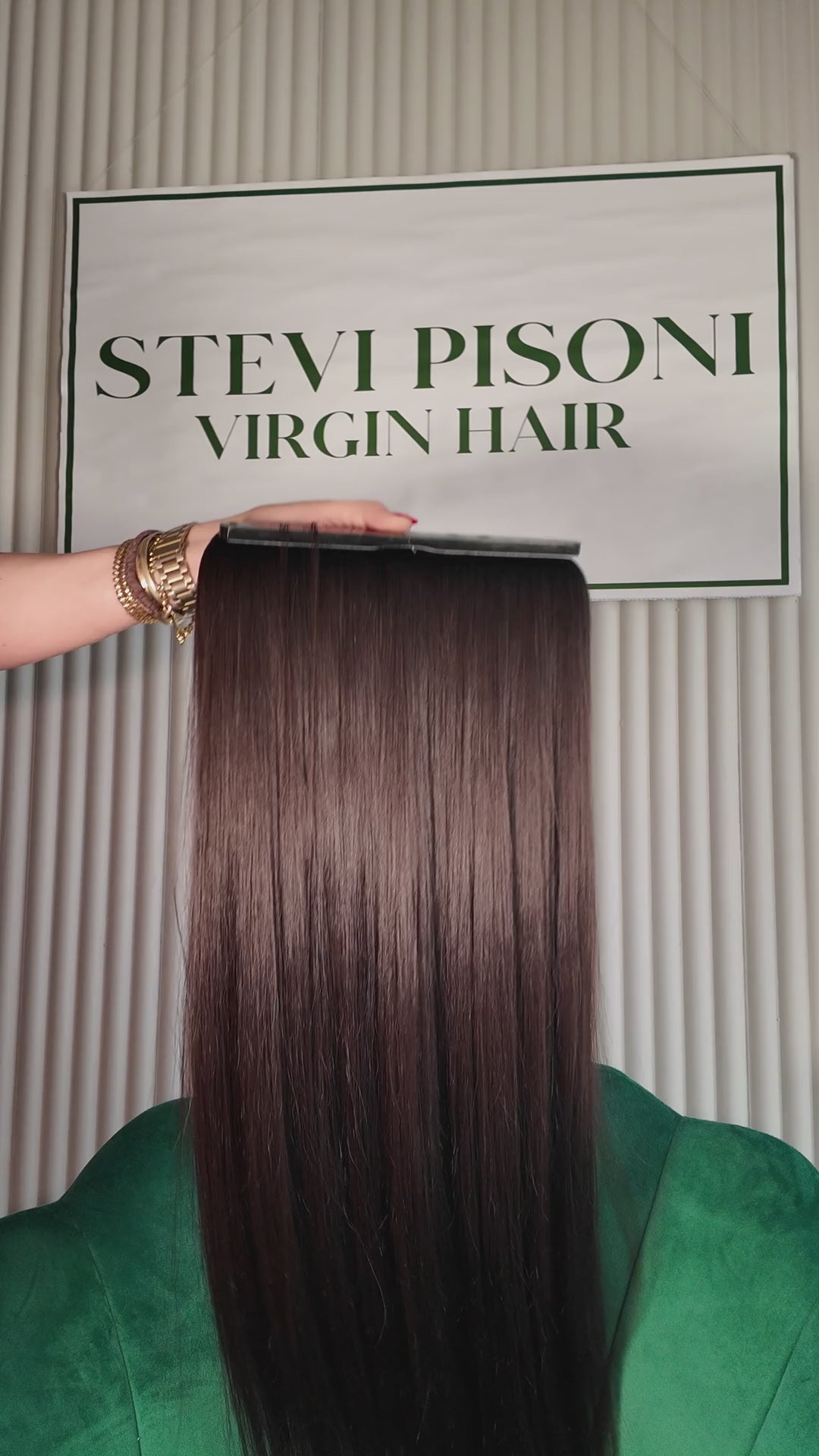 31 inch Russian single donor virgin natural black / dark brown hair tail, video