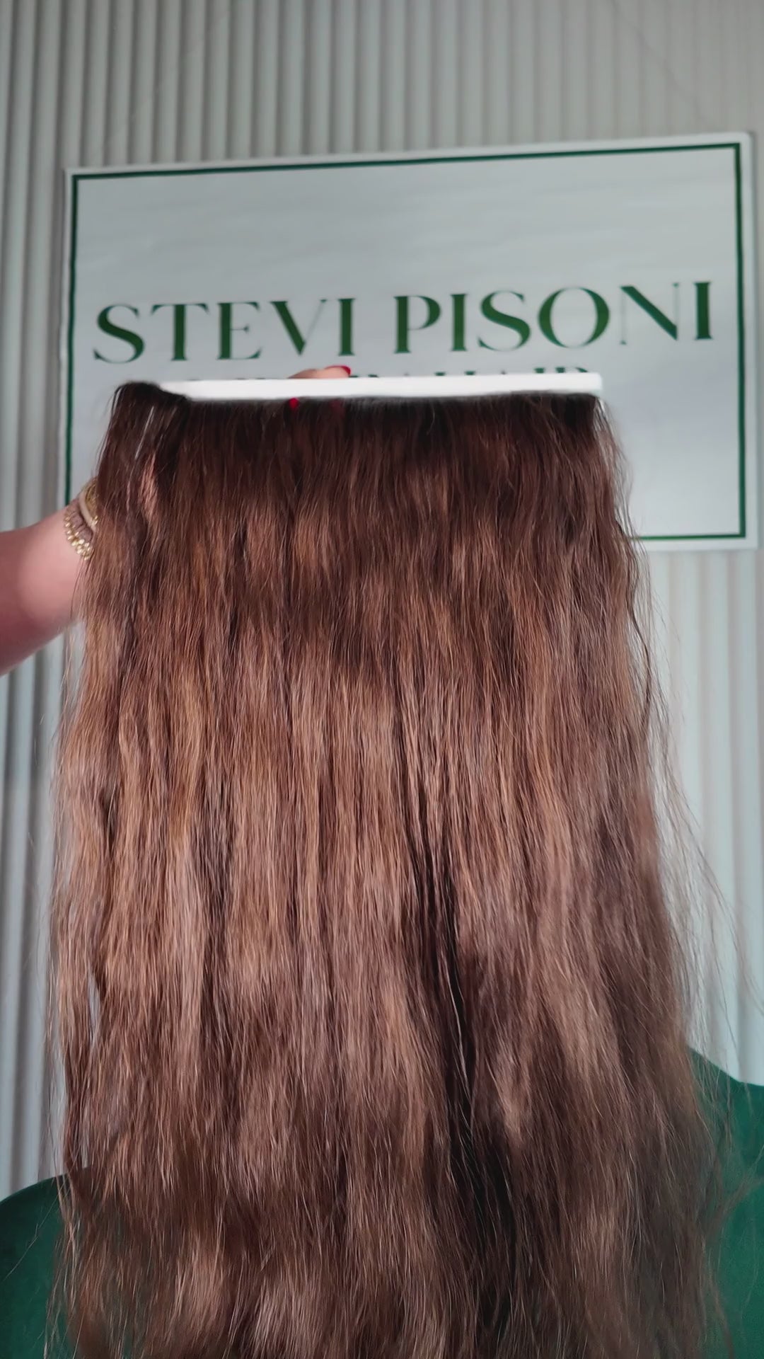 32 inch Russian single donor virgin chestnut brown hair tail, video